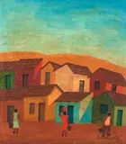 Amadeo Lorenzato, Casarios, 1976, óleo sobre cartão