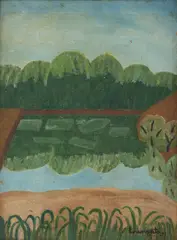 Paisagem by Amadeo Lorenzato, 1979, óleo sobre placa, offered Oct 2019