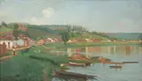 Alípio Dutra, Lavadeiras no Rio, 1918, óleo sobre tela