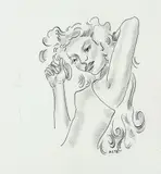 Menina de Cabelos Compridos by Anita Malfatti, nanquim e crayon sobre papel, offered Oct 2019