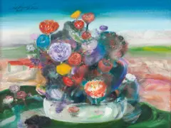 Floreira na Paisagem by Guilherme de Faria, 2019, óleo sobre tela, offered Aug 2019