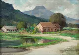 Aldo Cardarelli, Paisagem com Casa, óleo sobre placa