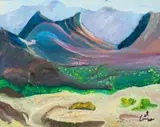Celso Tadeu Domingo, Morros, 2016, óleo sobre tela