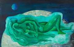 Amantes by None Andrade, 1969, óleo sobre tela, offered Aug 2019
