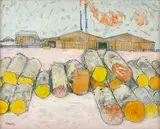 Yuji Tamaki, Madeireira, óleo sobre tela