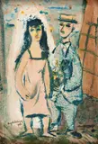 Noivos by Augusto Rodrigues, 1942, monotipia sobre papel, offered Aug 2019