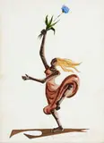 Clóvis Graciano, Mulher com Flor, 1964, técnica mista sobre papel