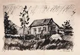 Mick Carnicelli, Sem Título, 1951, nanquim sobre papel