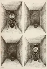 Sem Título by Nelson Leirner, 1975, gravura em metal sobre papel, offered Aug 2019
