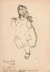 Menina Pulando Corda by Reynaldo Fonseca, 1948, crayon sobre papel, offered Aug 2019