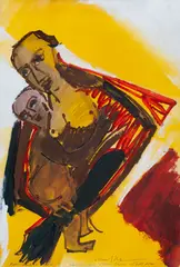 Sem Título by Emanoel Araujo, óleo sobre papel, offered Aug 2019