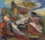 Alfredo Rizzotti, Mulher e Pássaros, 1943, óleo sobre tela