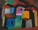 Mario Zanini, Casas, 1960, monotipia sobre papel