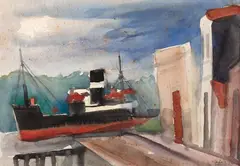 Porto em Santa Catarina by Mario Zanini, 1964, guache sobre papel, offered Aug 2019