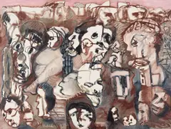 Sem Título by Maciej Babiński, 1994, óleo sobre tela, offered Aug 2019