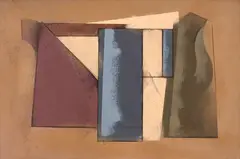 Ferro de Passar, Medida e Bule by Carlos Scliar, 1989, vinil e colagem encerados sobre tela, offered Aug 2019