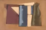 Ferro de Passar, Medida e Bule by Carlos Scliar, 1989, vinil e colagem encerados sobre tela, offered Aug 2019