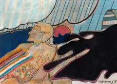 Sem Títúlo by Carlos Vergara, 1969, técnica mista sobre papel, offered Aug 2019