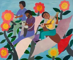 Voo da Liberdade by Waldomiro de Deus, 1984, óleo sobre tela, offered Aug 2019