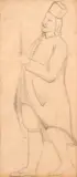 Estudo de figura Masculina para Procissão by Tarsila do Amaral, grafite sobre papel vegetal, offered Aug 2019