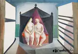 Duas Mulheres by Di Cavalcanti, óleo sobre tela, offered Aug 2019
