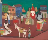 Djanira da Motta e Silva, Festa do Divino - Paraty, óleo sobre tela
