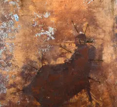 Sem Título by Daniel Senise, 1993, acrílica e óxido de ferro sobre tela, offered Aug 2019