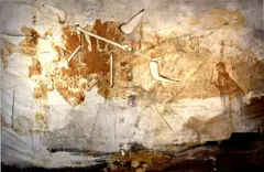 Sem Título by Daniel Senise, acrílica e óxido de ferro sobre tela, offered Aug 2019
