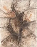 Frans Krajcberg, Sem Título - Série Ibiza, 1969, óleo sobre papel moldado colado em tela