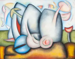 Paisagem by Antonio Henrique Amaral, 1981, óleo sobre tela, offered Jun 2019