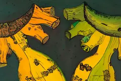 Bananas by Antonio Henrique Amaral, 1972, técnica mista sobre papel, offered Jun 2019