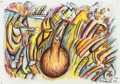 Agosto 80 N° 4 by Antonio Henrique Amaral, 1980, pastel sobre papel, offered Jun 2019