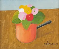 Panela com Flores by Gustavo Rosa, 1994, óleo sobre tela, offered Jun 2019