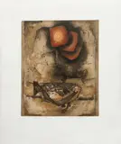 Hans Gruzinsky, Peixe, Ilha e Sol, 1975, gravura em metal sobre papel