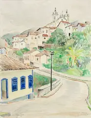 Yoshiya Takaoka, Ouro Preto, 1962, aquarela sobre papel