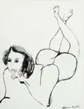 Mulher by Aldemir Martins, nanquim e aquarela sobre papel, offered Jun 2019