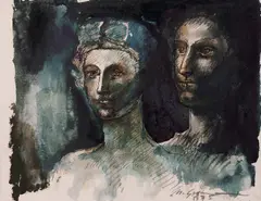 Sem Título by Marcelo Grassmann, 1975, técnica mista sobre papel, offered Jun 2019