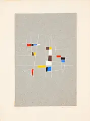 Abstrato Geométrico by Mário Silésio, 1956, guache sobre papel, offered Jun 2019