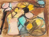 Vaso com Frutas by Aldo Bonadei, óleo sobre placa, offered Jun 2019