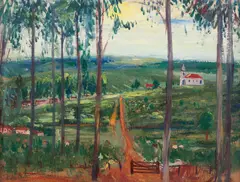 Fazenda by Riokai Ohashi, óleo sobre cartão colado em placa, offered Jun 2019