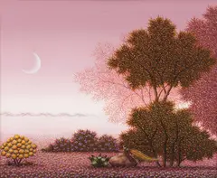 Roberto Feitosa, Paisagem, 1986, óleo tela colado em sobre madeira