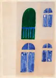 Fachada by Alfredo Volpi, têmpera sobre papel, offered Jun 2019