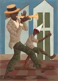 Saxofonista by Clóvis Graciano, 1973, óleo sobre tela, offered Jun 2019