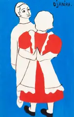 Djanira da Motta e Silva, Casal, guache sobre papel