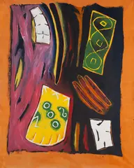Sem Título by Leonilson, 1984, acrílica sobre lona, offered Jun 2019
