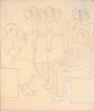 Escola de Canto by Candido Portinari, 1937, desenho a grafite sobre papel, offered Jun 2019