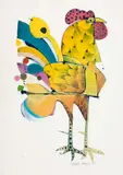 Aldemir Martins, Galo, 1954, nanquim aquarelado sobre papel