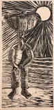 Pescador by J. Cordeiro, 1970, xilogravura sobre papel, offered Mar 2019