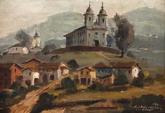 Ouro Preto by Edgar Oehlmeyer, 1966, óleo sobre madeira, offered Mar 2019