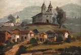 Edgar Oehlmeyer, Ouro Preto, 1966, óleo sobre madeira